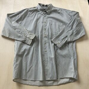 Loafers Shirt Mens 2XLT Blue Check Long Sleeve Button Down Wrinkle Resistant